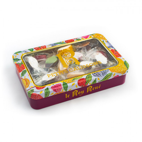 Coffret métal assortiment de petits calissons du Roy René