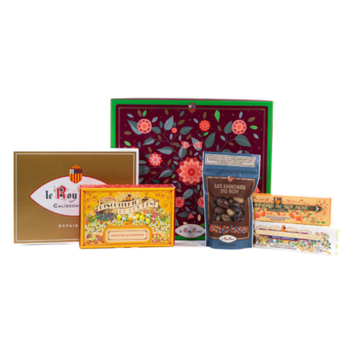 Coffret cadeau friandise - Calisson, Nougat et Olive au chocolat