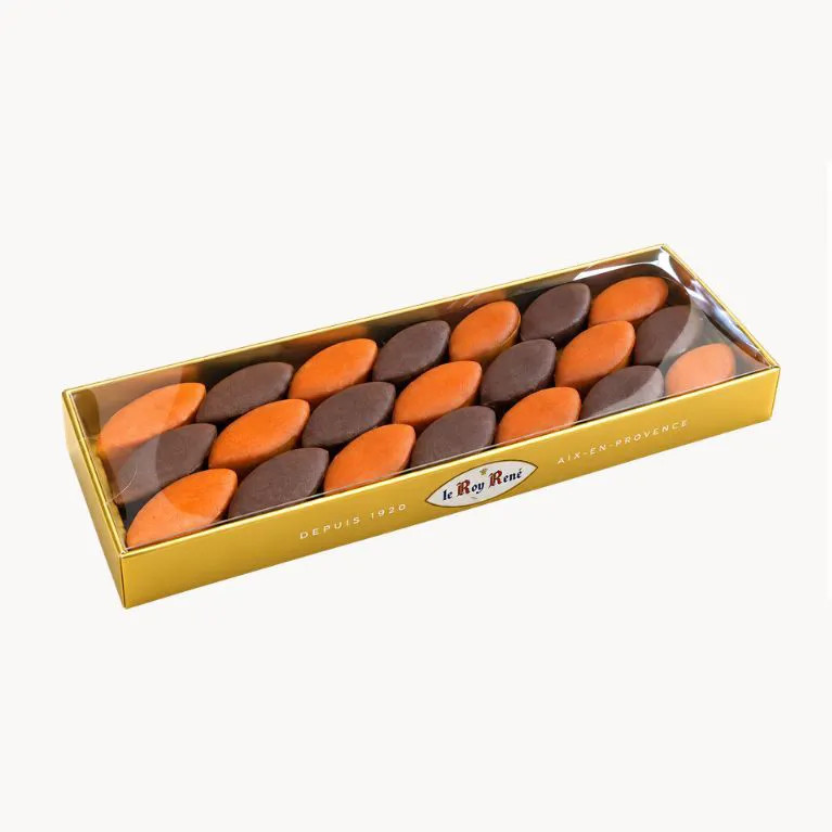 Réglette petits calissons orange, cacao noisette