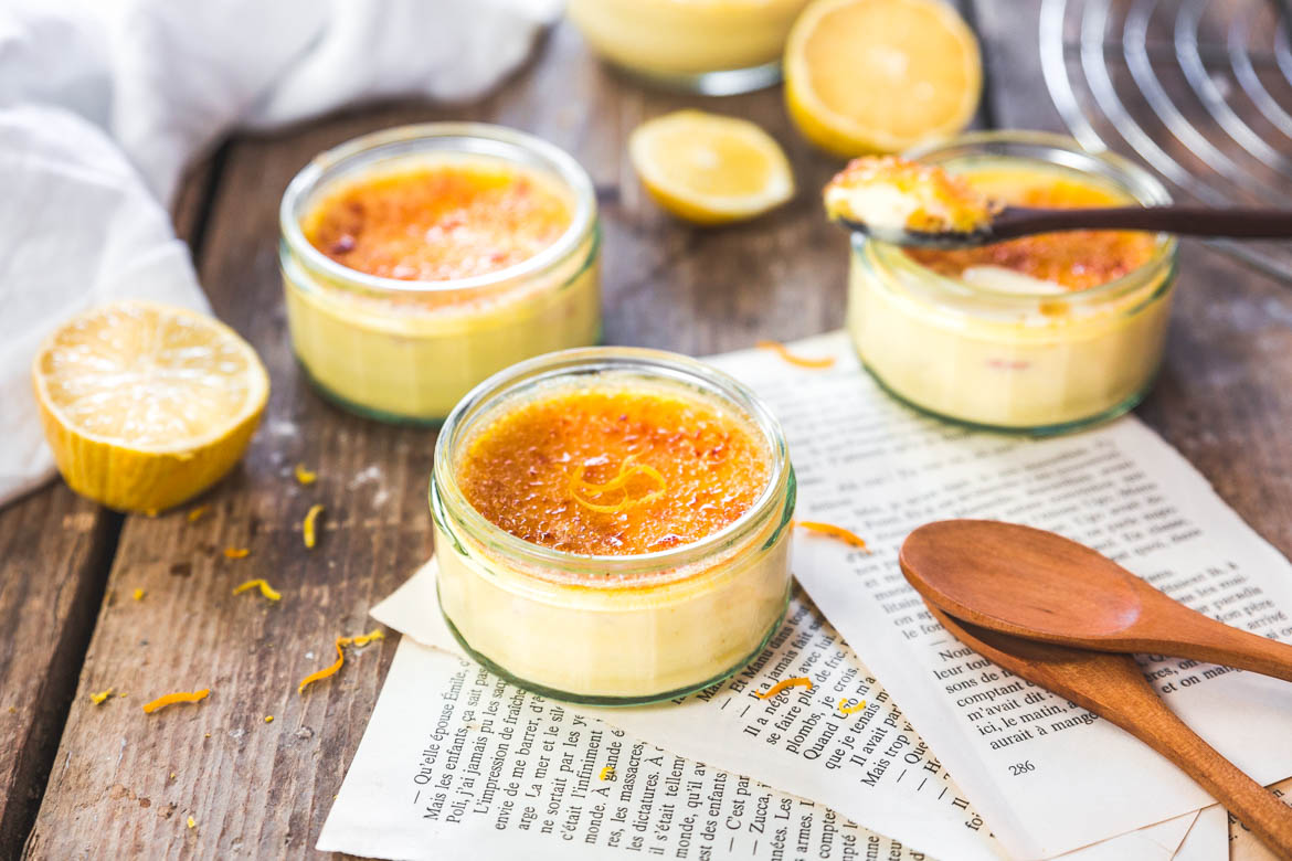 Creme brulee and citrus