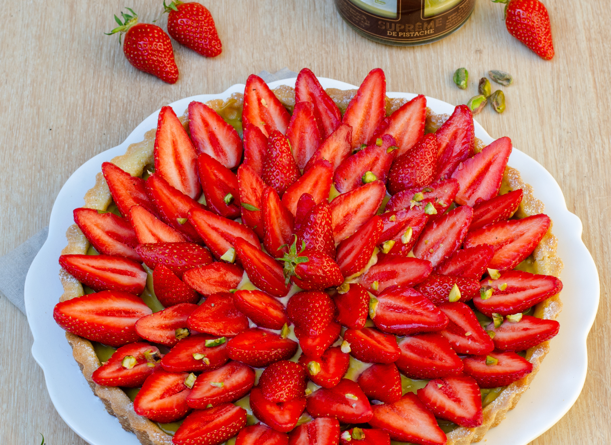 Tarte aux fraises pistache
